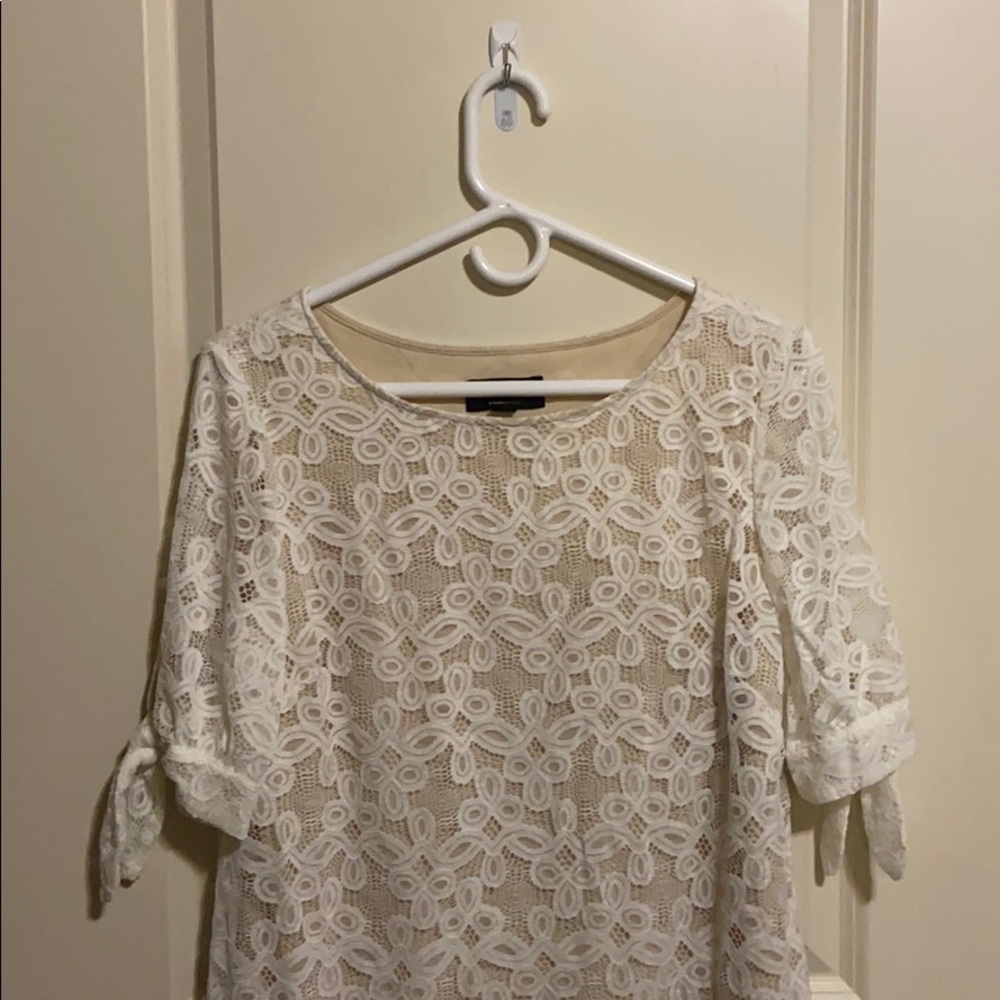 White lace knee length dress